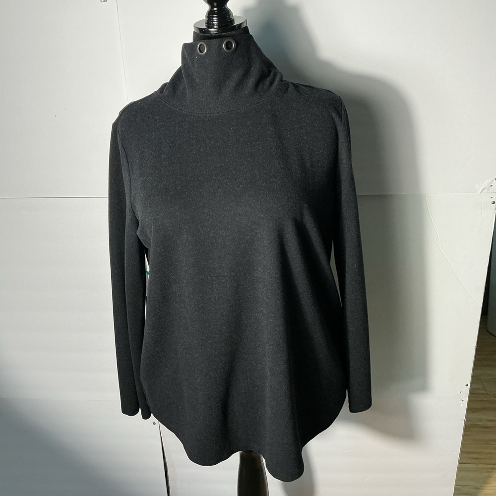 Ann Taylor Womens XL Mock Neck Grommet Sweater Tunic Soft Stretch